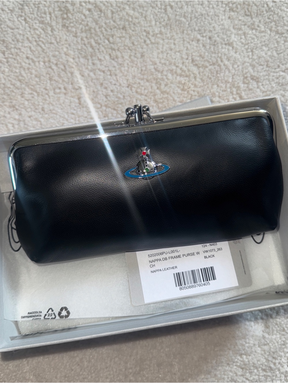 Vivienne Westwood Black Nappa Leather Orb Frame